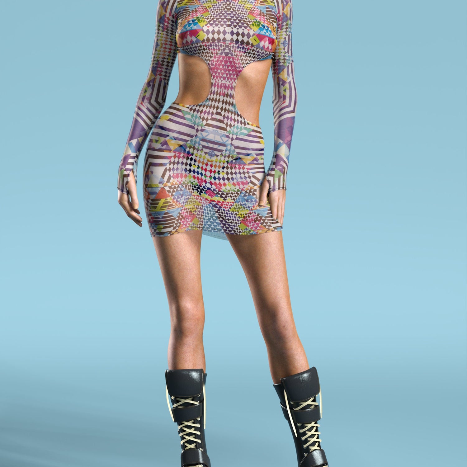 Women Exalted Mesh Side-Cutout Dress
