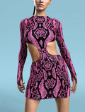 Pink MF Side-Cutout Dress