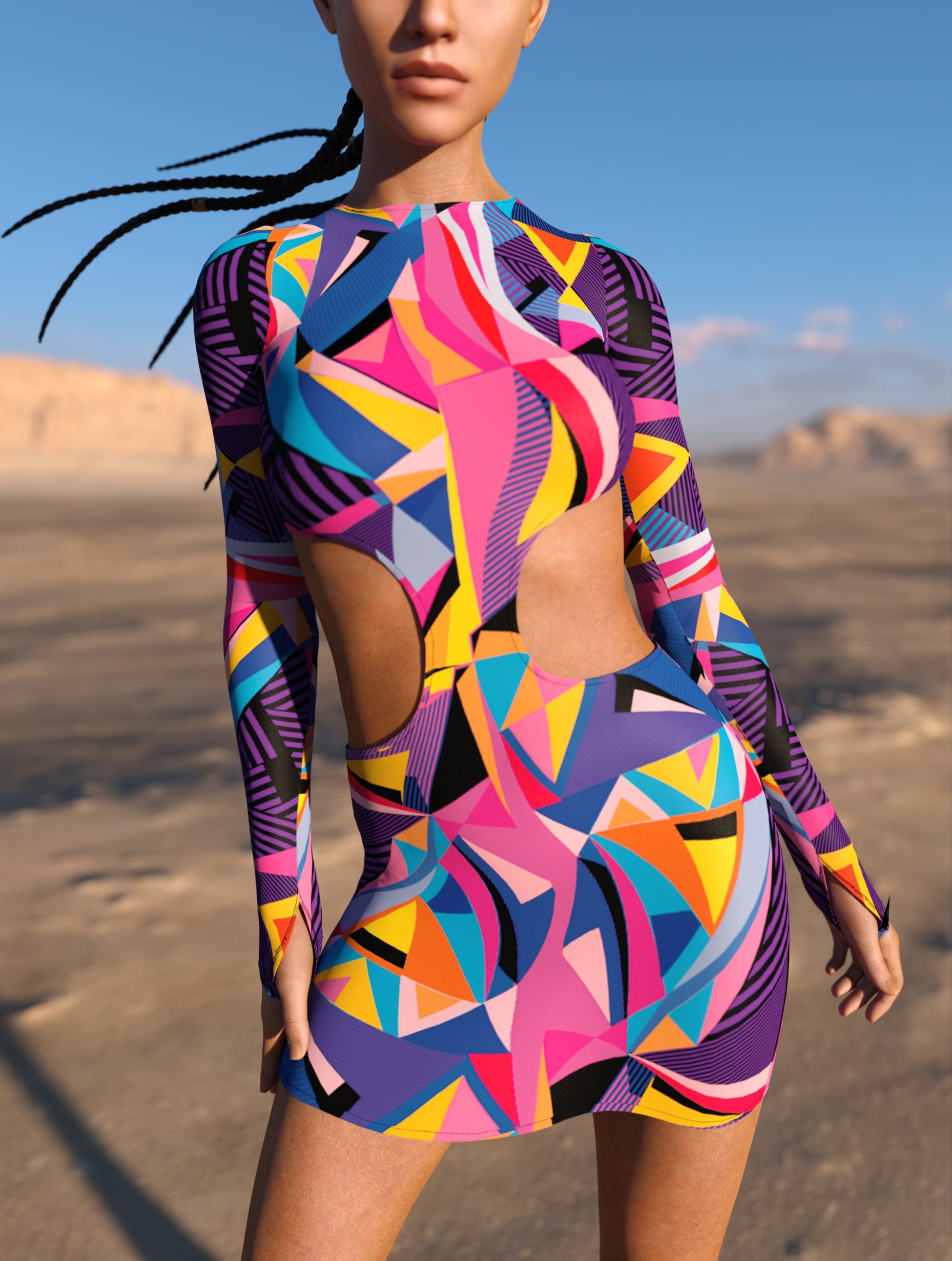 Violet Behemoth Side-Cutout Dress 1