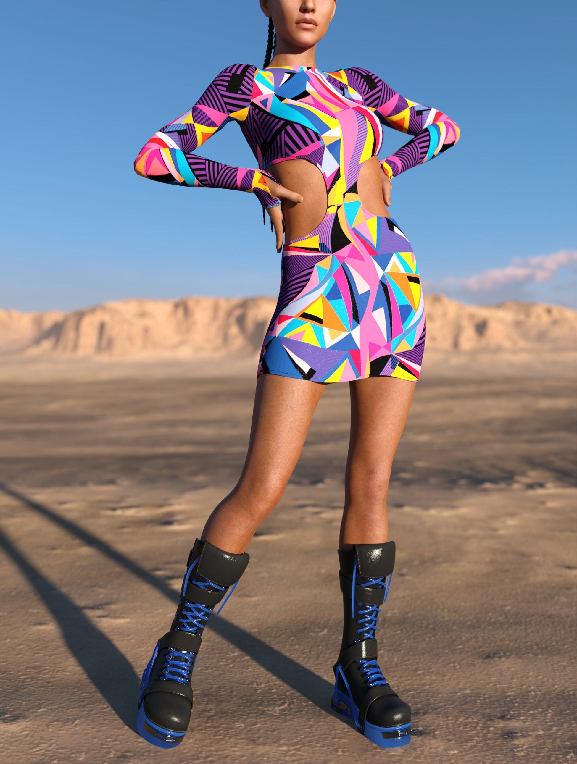 Violet Behemoth Side-Cutout Dress 2