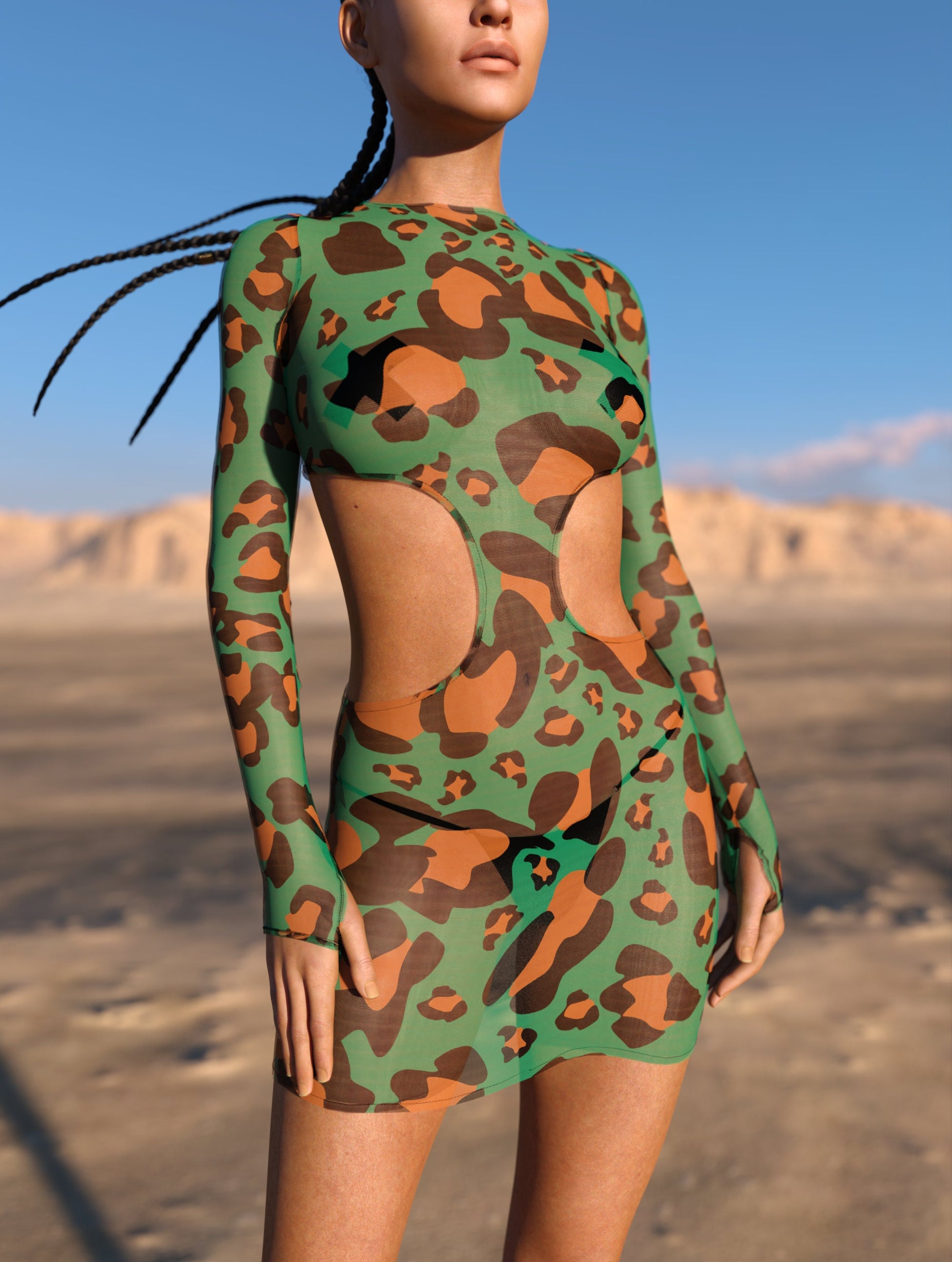 Fever Mesh Side-Cutout Dress 1