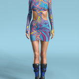 Tempest Mesh Side-Cutout Dress