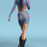 Tempest Mesh Side-Cutout Dress