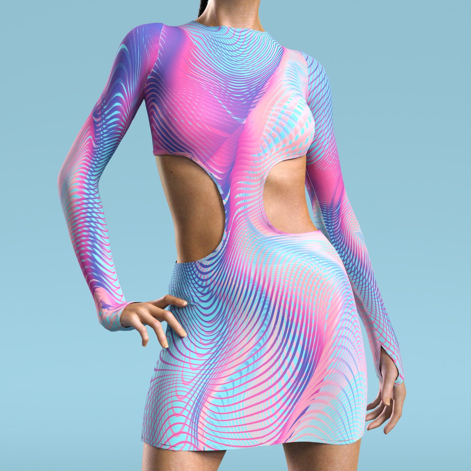 Line of Action Side-Cutout Dress Lycra