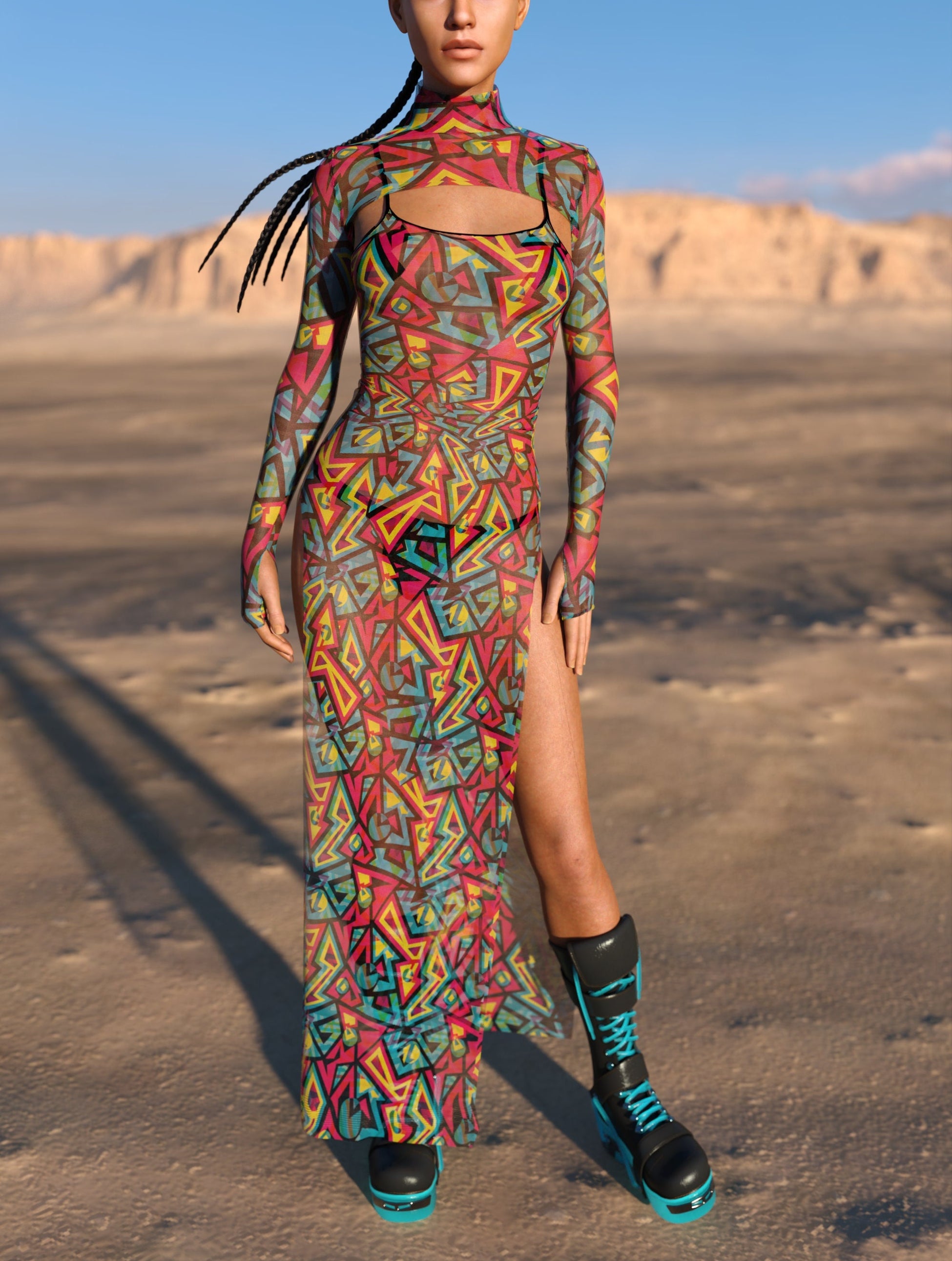 Bazaar Mesh Shrug Dress 2