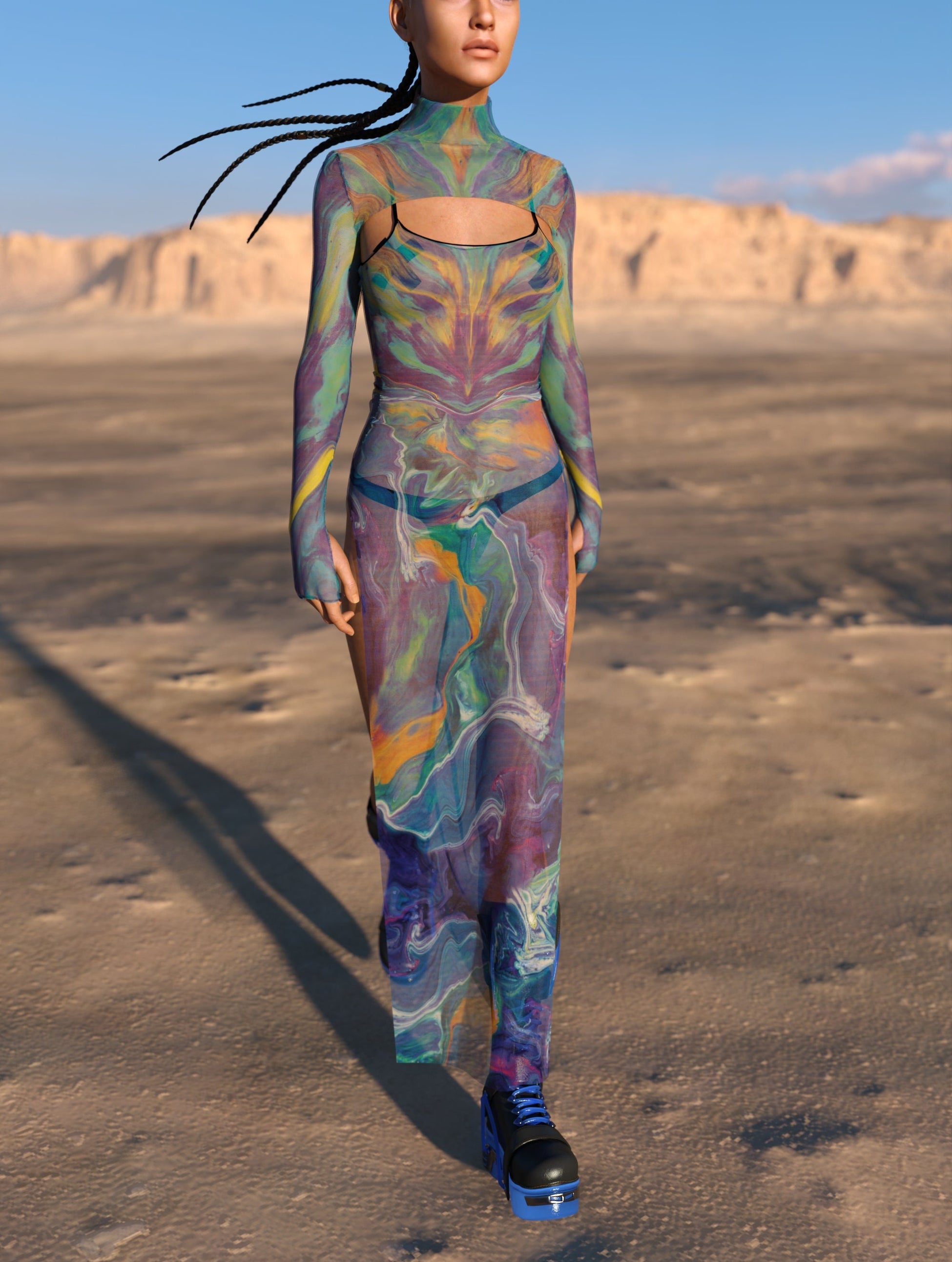 Folie Mesh Shrug Dress 2