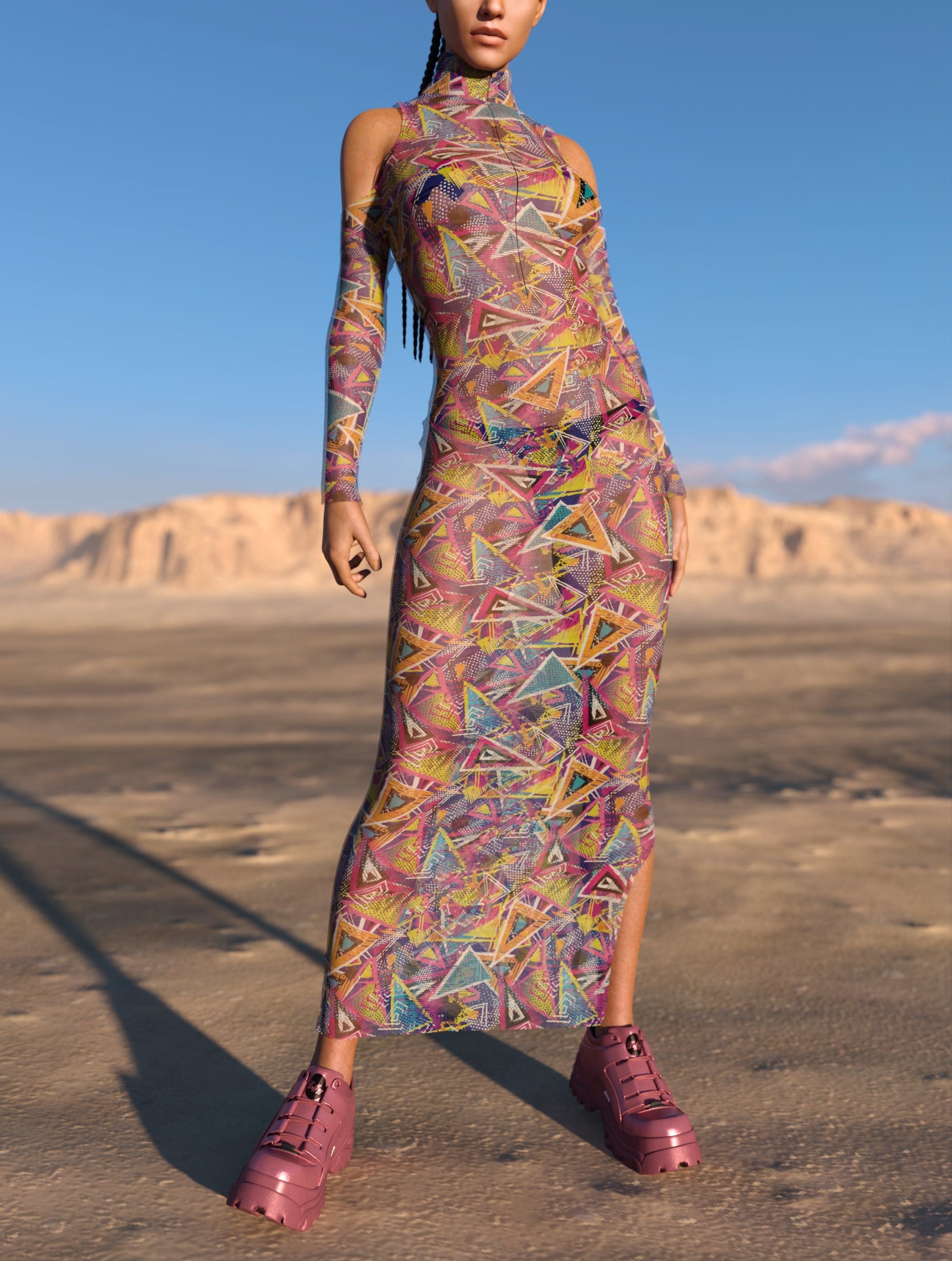 Elysium Mesh Bare Shoulder Long Dress 2