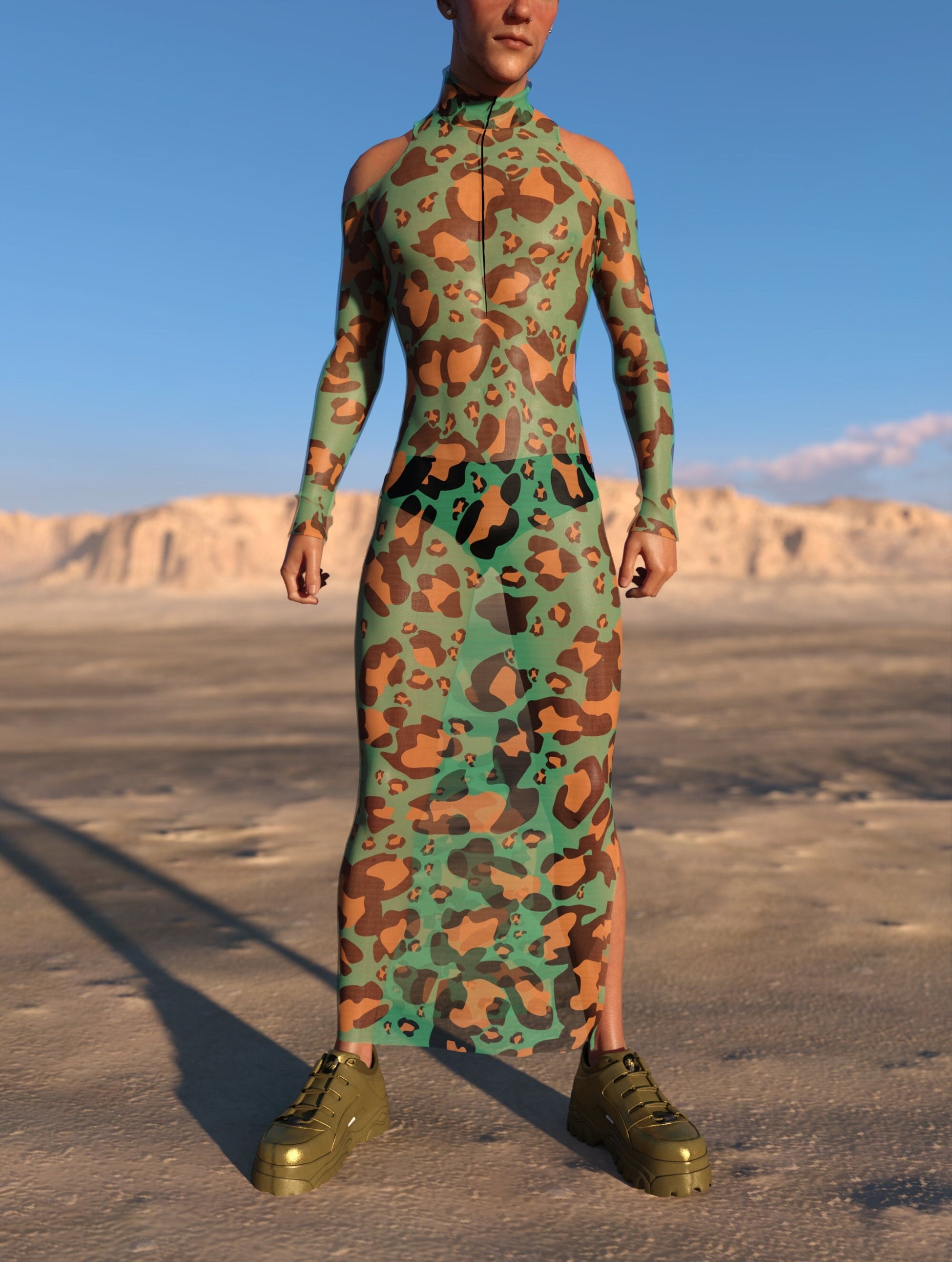 Fever Mesh Male Bare Shoulder Dress 2