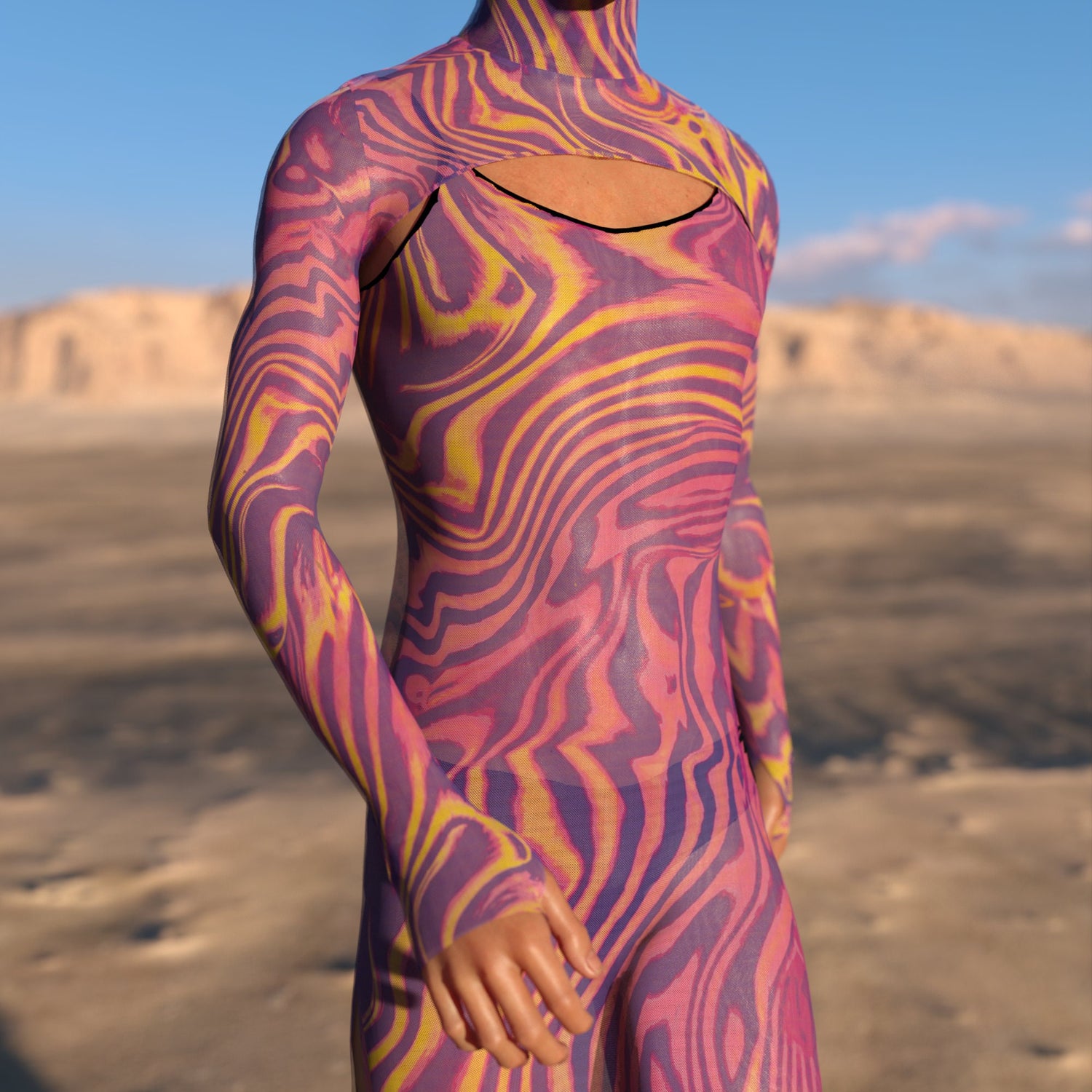Amant Mesh Male Shrug Dress