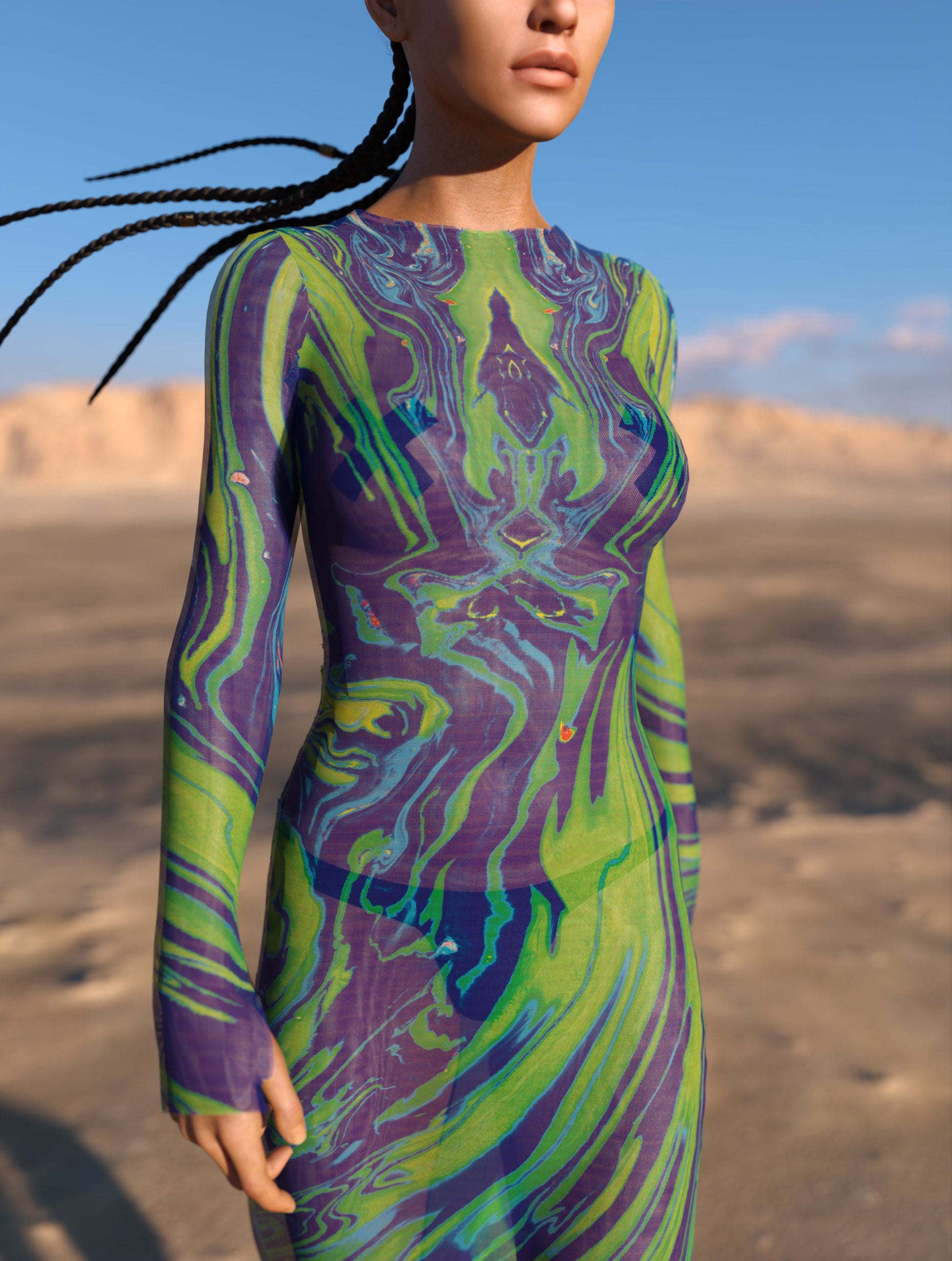 Chushy Mesh Single Cut Dress 1