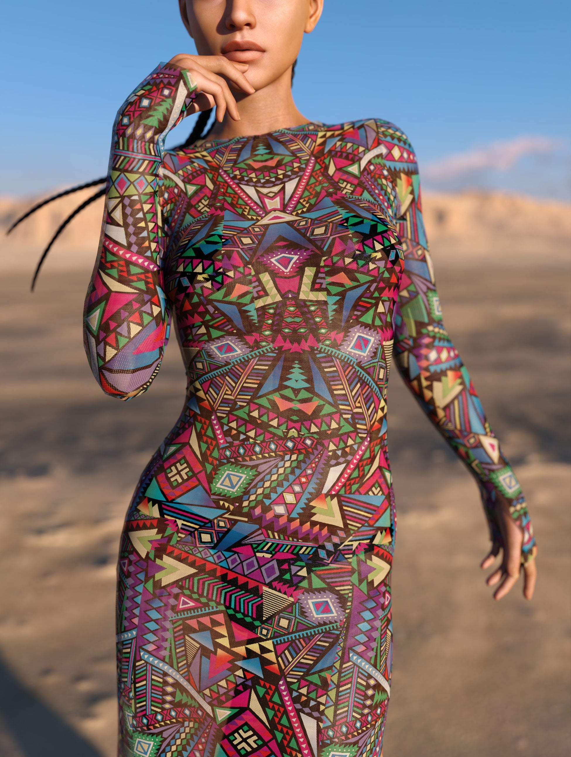 Pandemonium Mesh Single Cut Dress 1