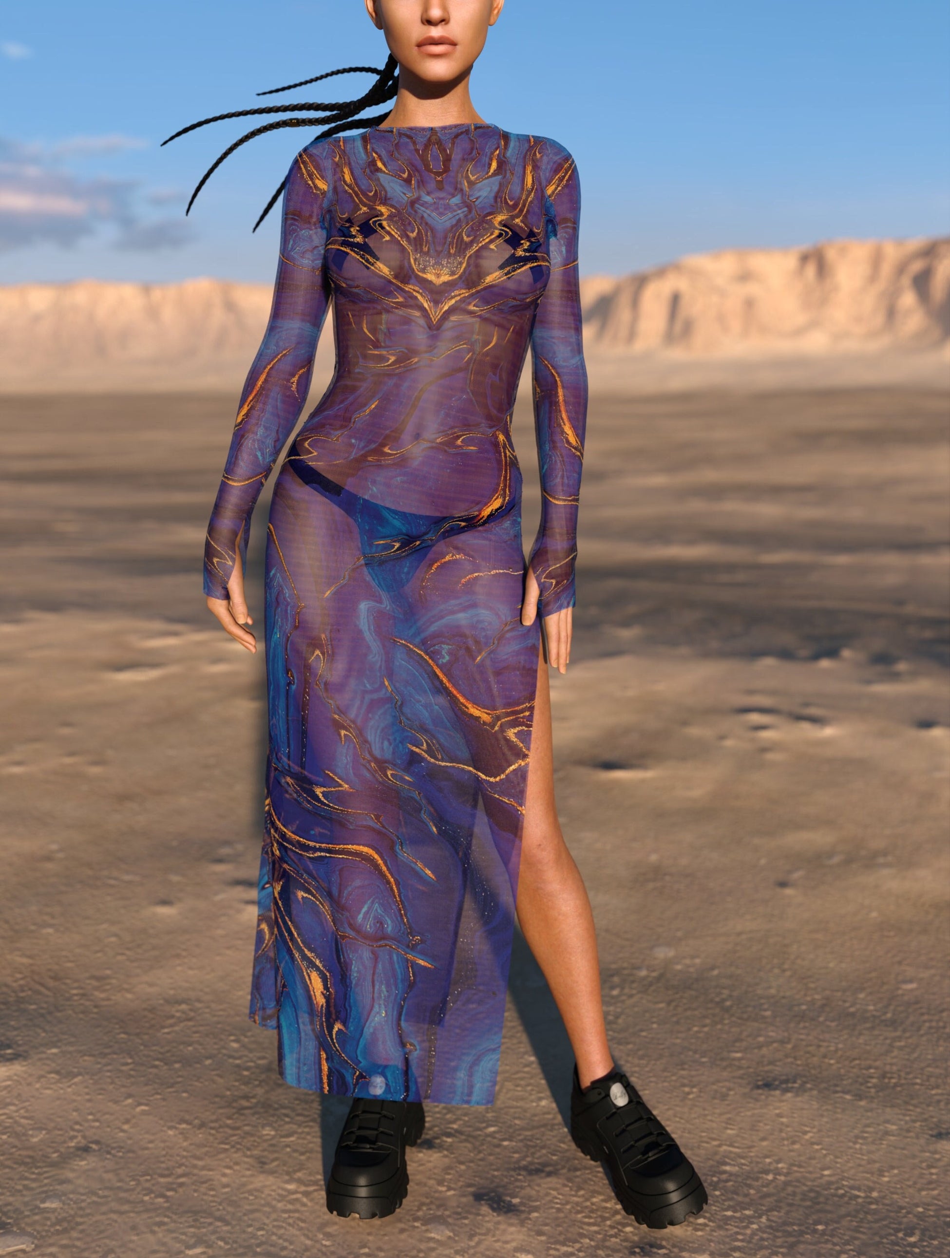 Rogue Mesh Single Cut Dress 2