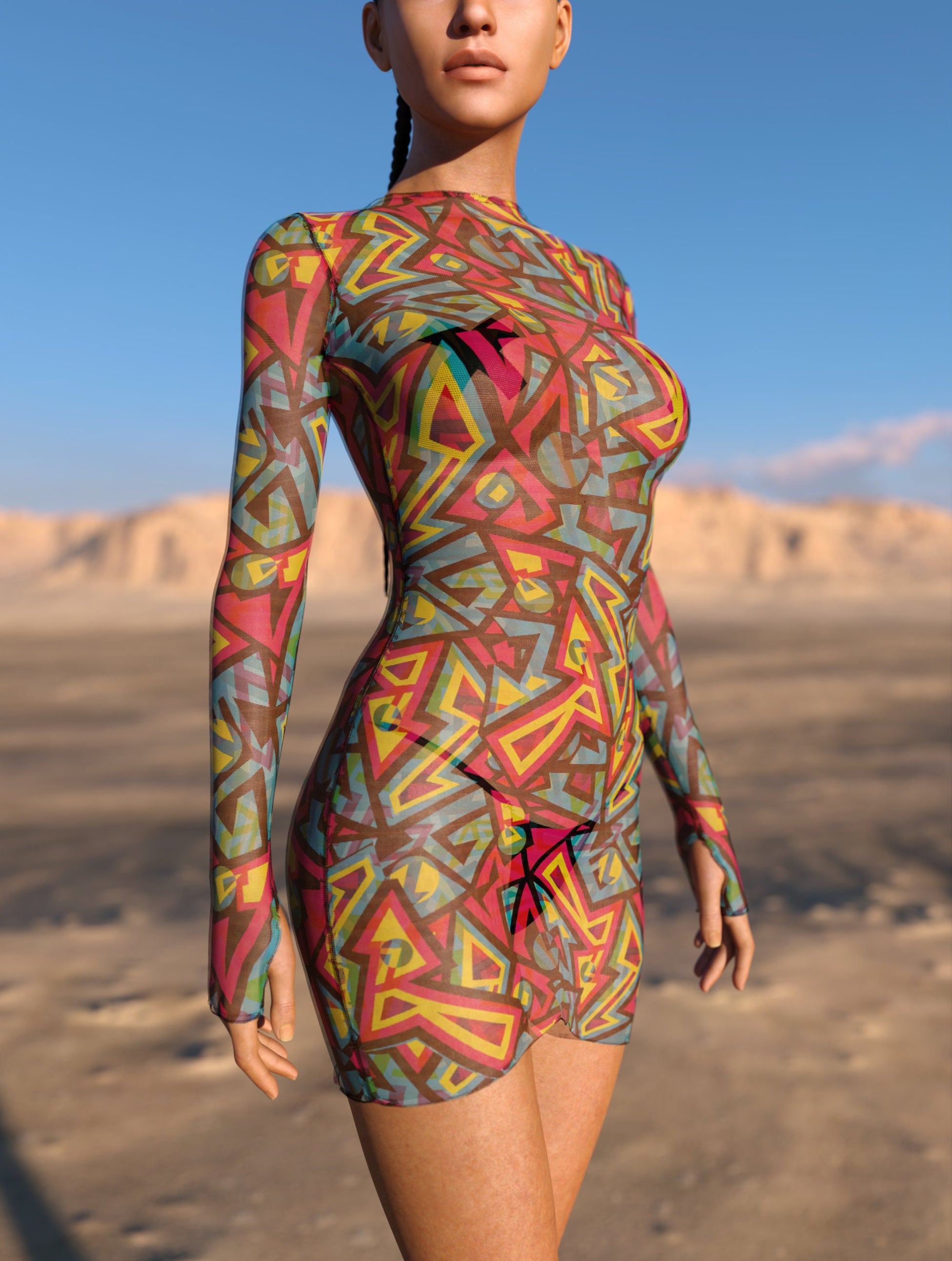 Bazaar Mesh Short Dress 1