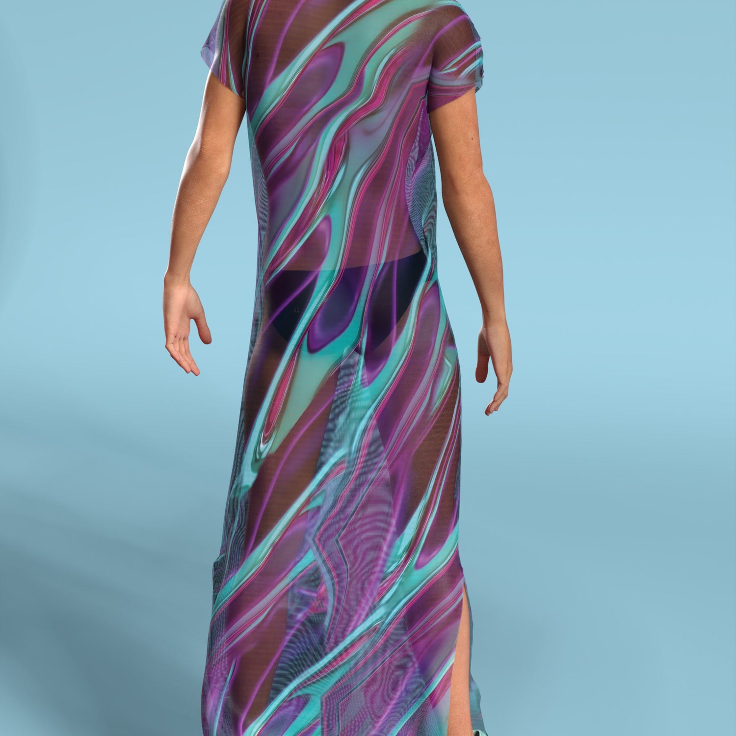 Liquid Steel Mesh Male Dust Collar Dress Festival