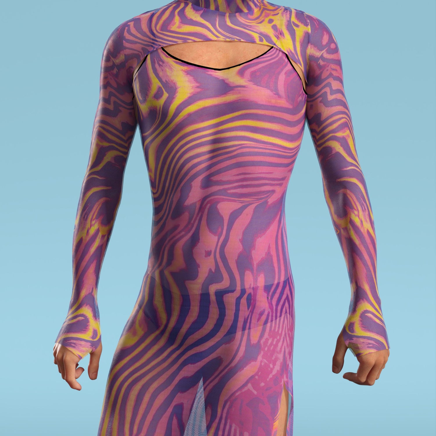 Amant Mesh Male Shrug Dress Mesh