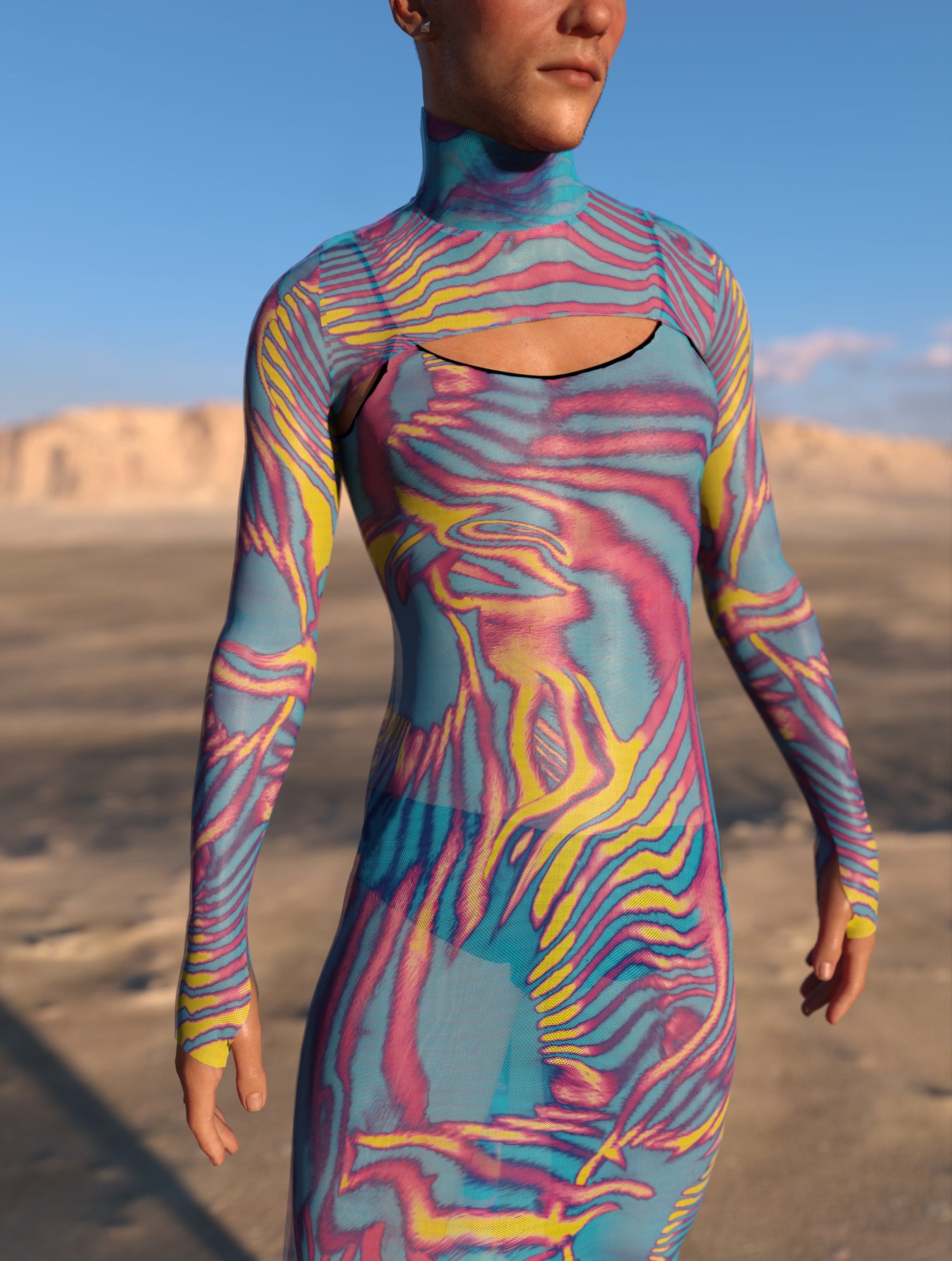 Tempest Mesh Male Shrug Dress 1
