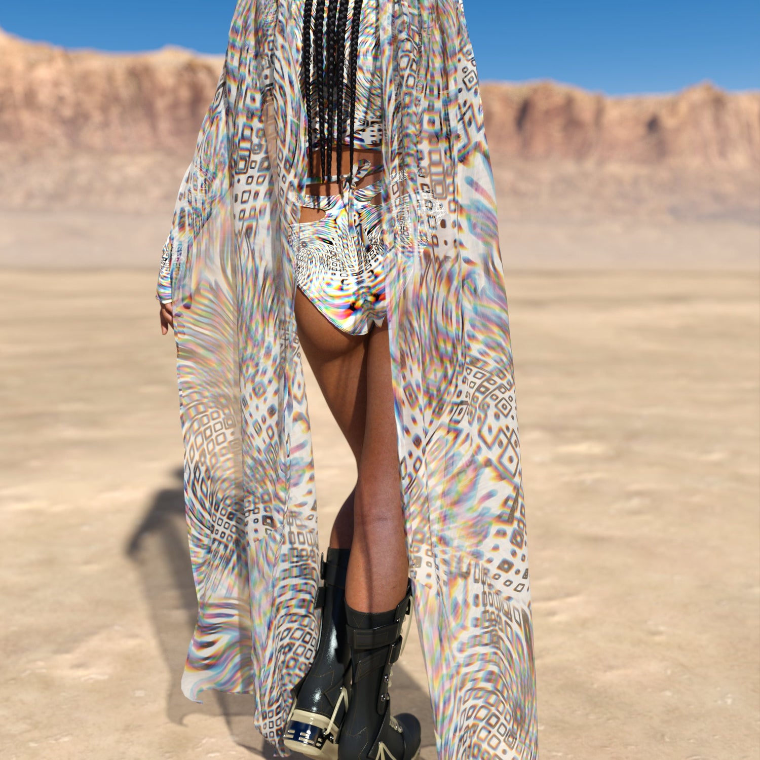 Oblivion Spiral Cutout Rave Shorts 3
