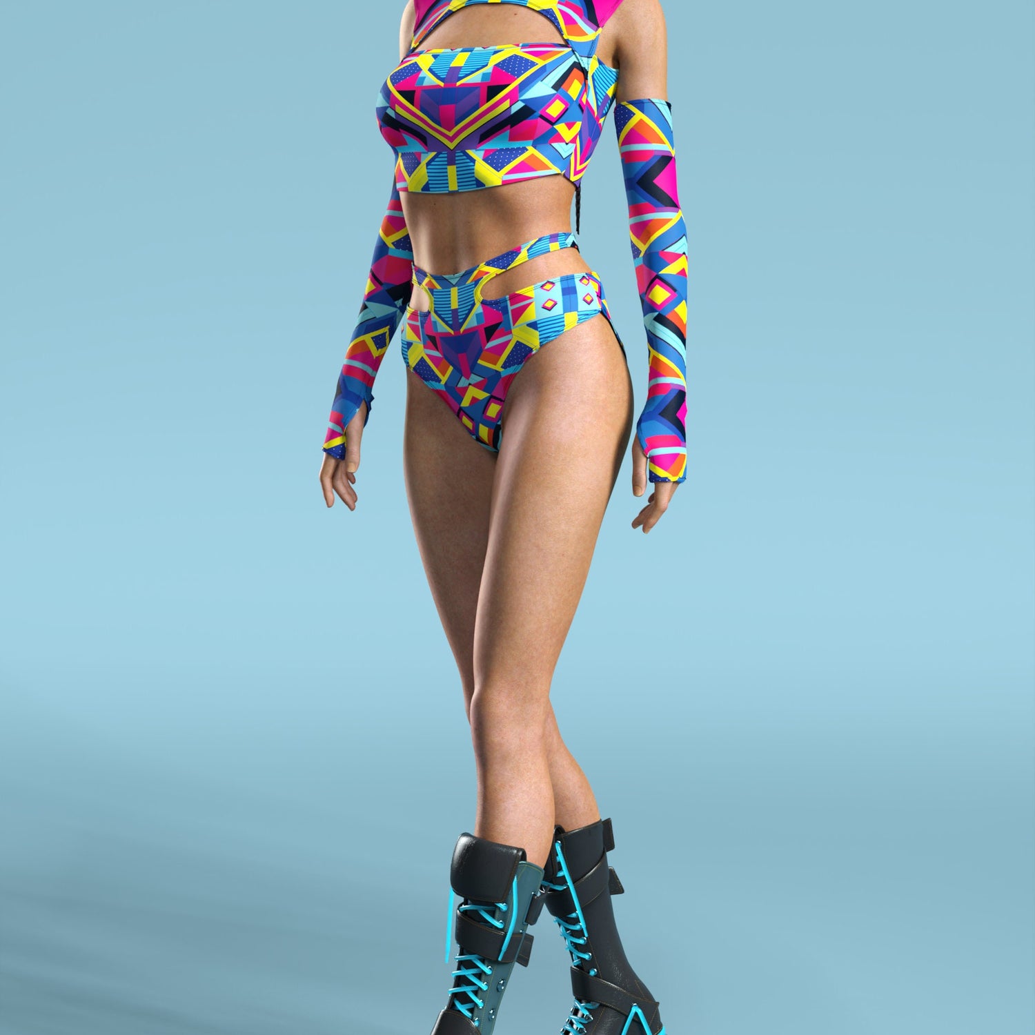 Tesseract Cutout Rave Shorts Lycra
