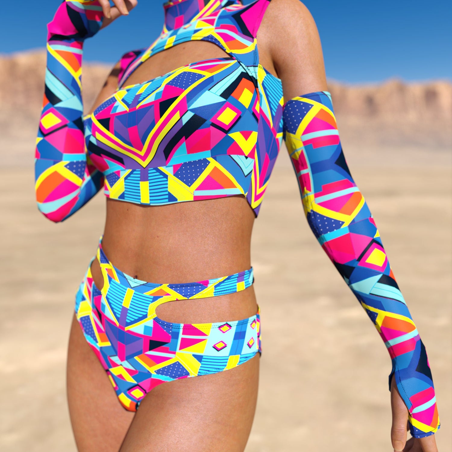 Tesseract Cutout Rave Shorts