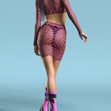 Zebrine Skin Pink Mesh Basic Skirt