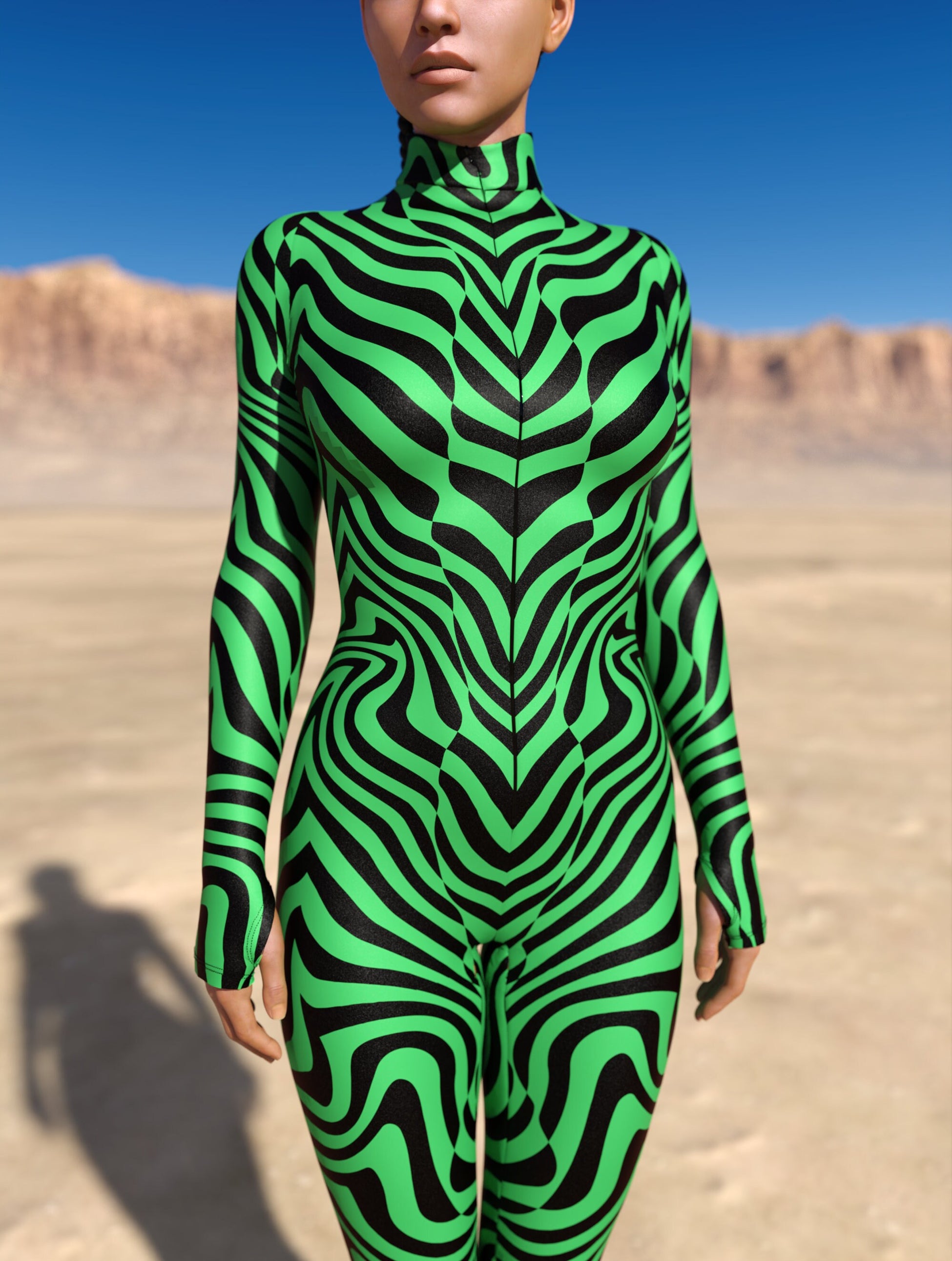 Zebrine Skin Green Costume 1