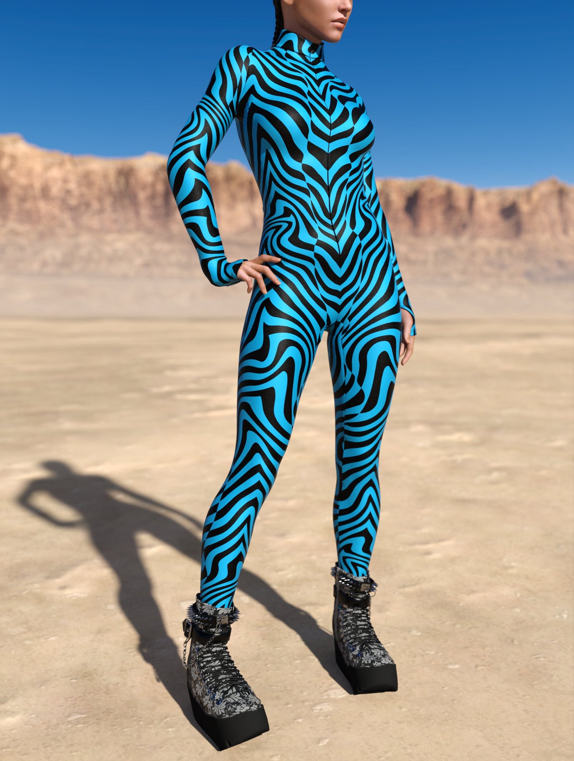Zebrine Skin Blue Costume 2