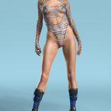 Exalted Mesh Open-Heart Leotard