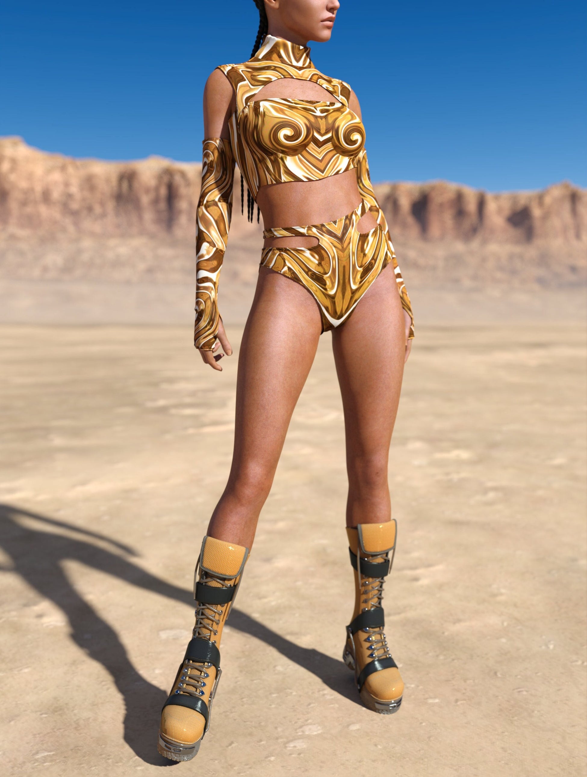 Mecha Vortex Gold Cutout Rave Top 2