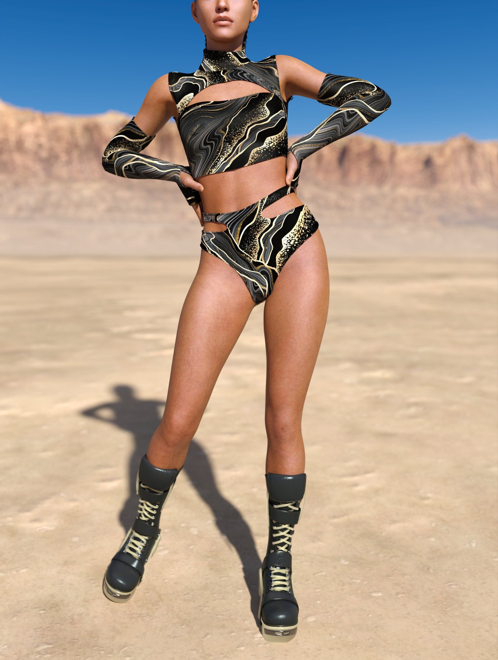 Extasis Cutout Rave Shorts 2