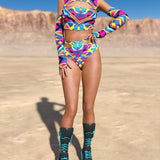 Tesseract Cutout Rave Shorts
