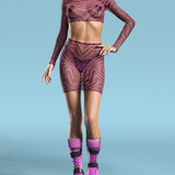 Zebrine Skin Pink Mesh Basic Skirt