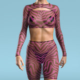 Zebrine Skin Pink Mesh Basic Skirt