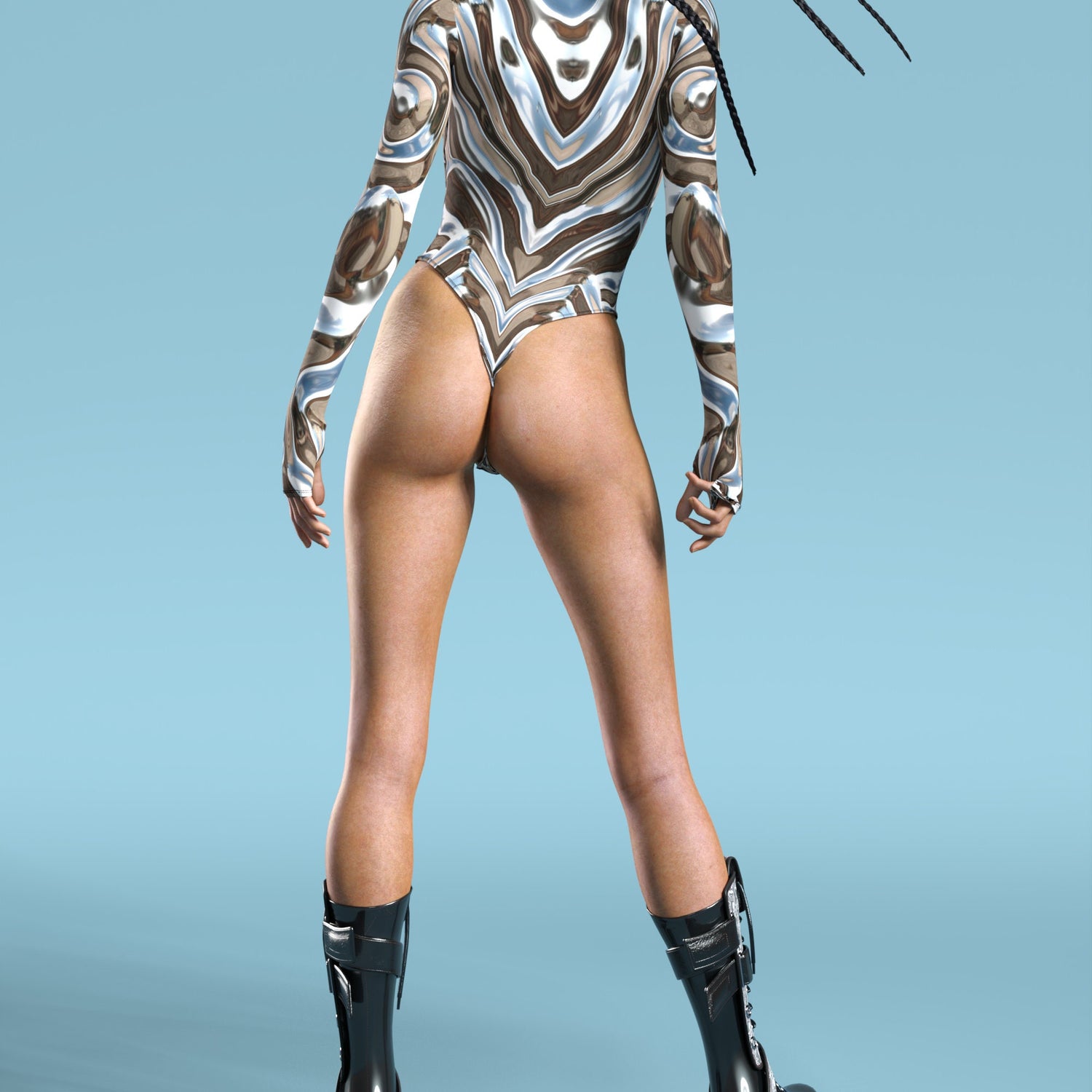 Mecha Vortex Open-Heart Leotard Lycra