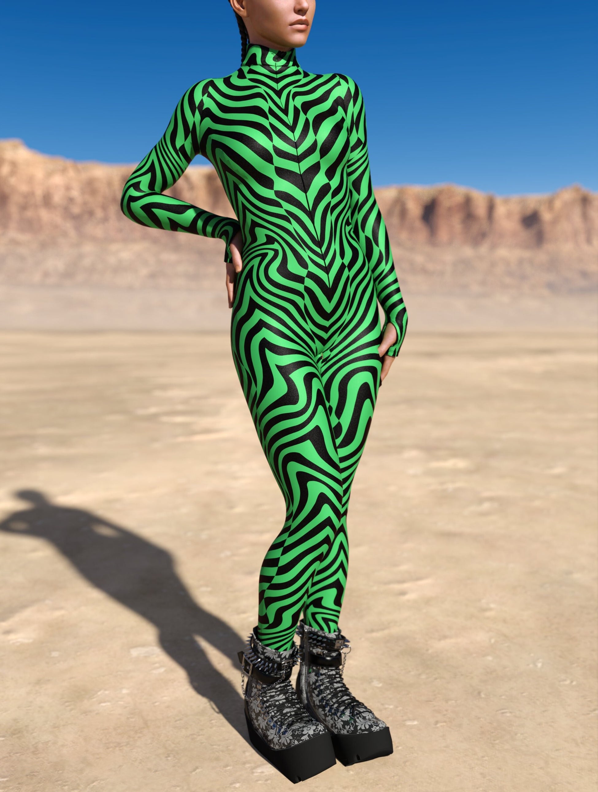 Zebrine Skin Green Costume 2