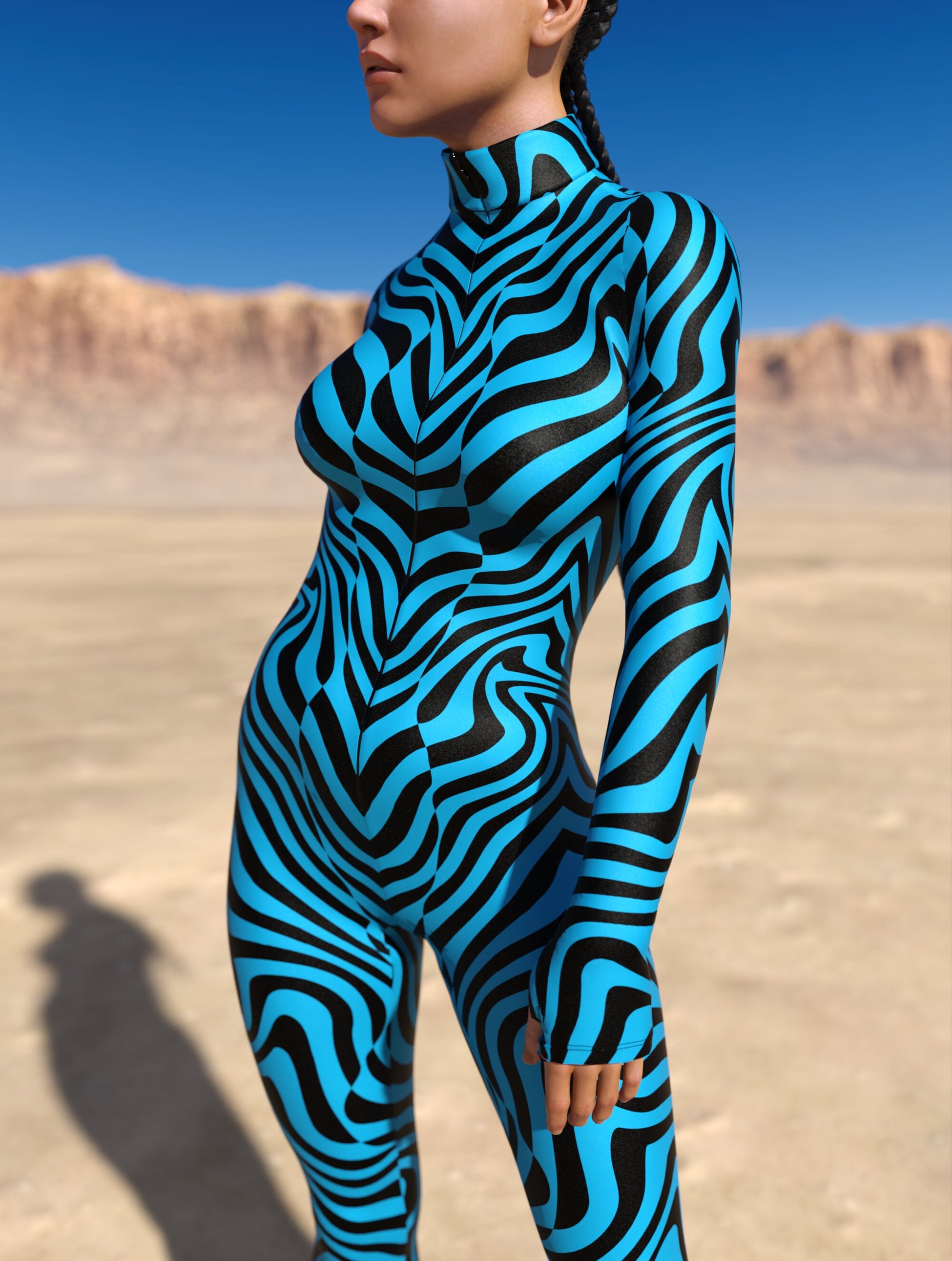 Zebrine Skin Blue Costume 1