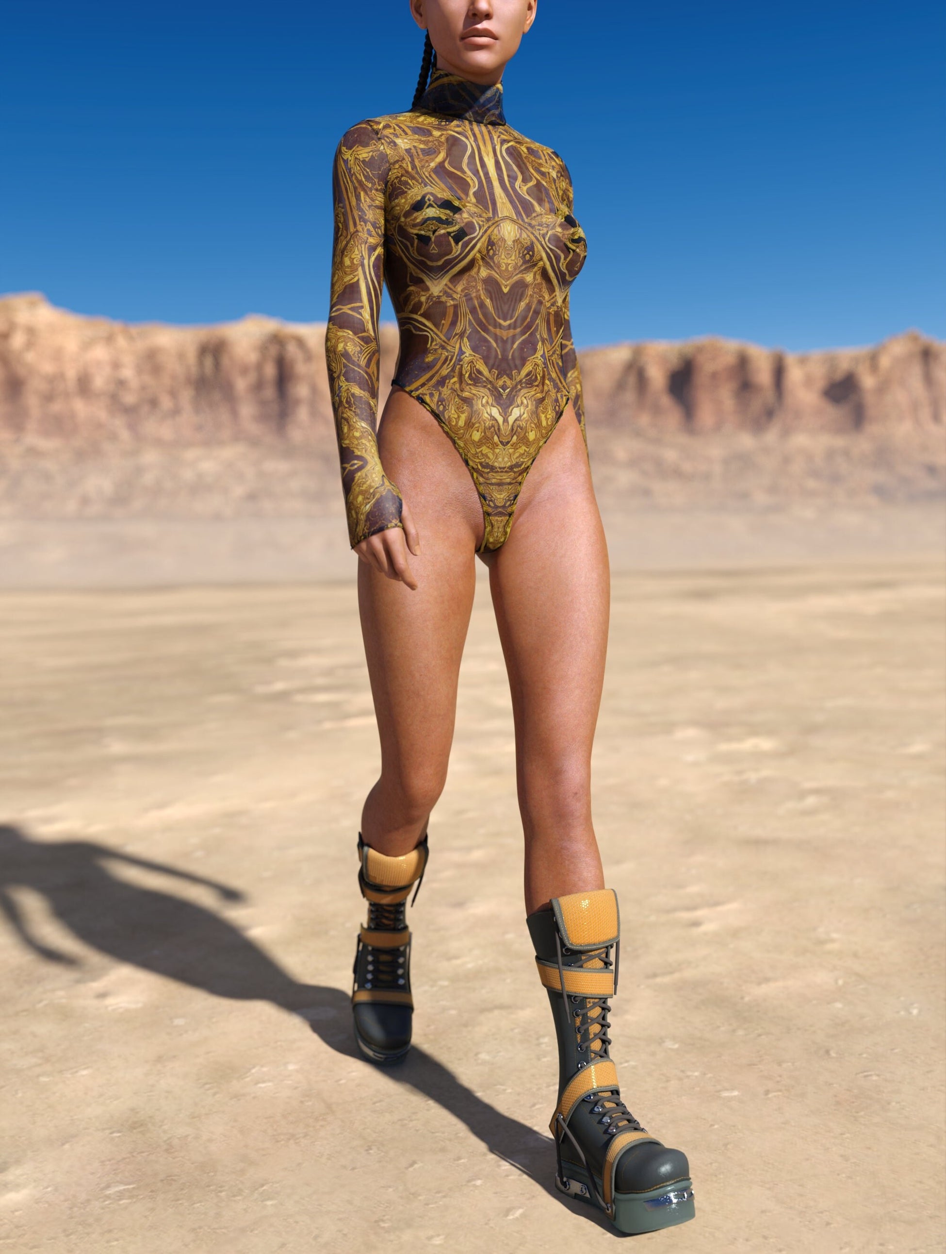 Ozarkas Mesh Back Zip Leotard 2