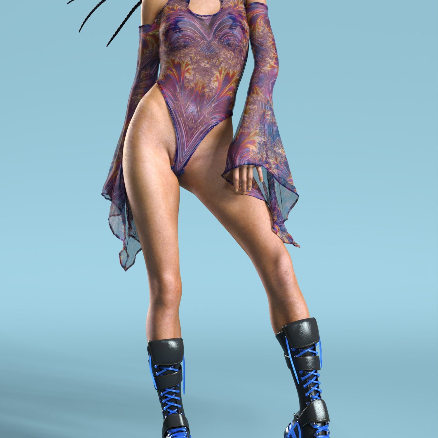 Aurora Prism Mesh Teardrop Leotard Club