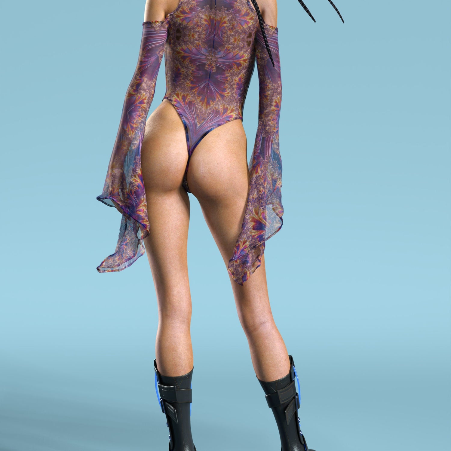 Aurora Prism Mesh Teardrop Leotard Mesh