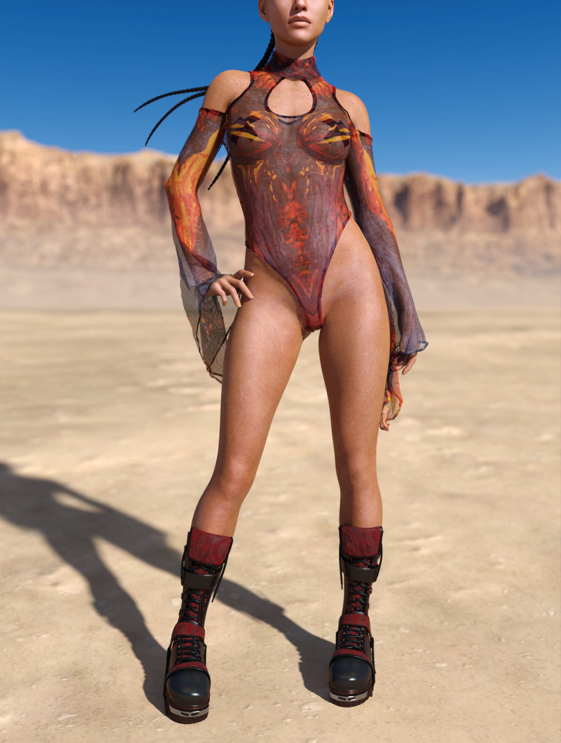 Phoenix Mesh Teardrop Leotard 2