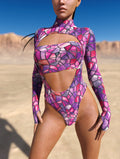 Stained Glass Pink Open-Heart Leotard