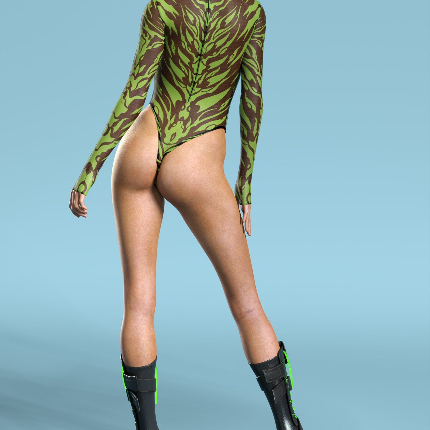 Women Ysax Mesh Back Zip Leotard