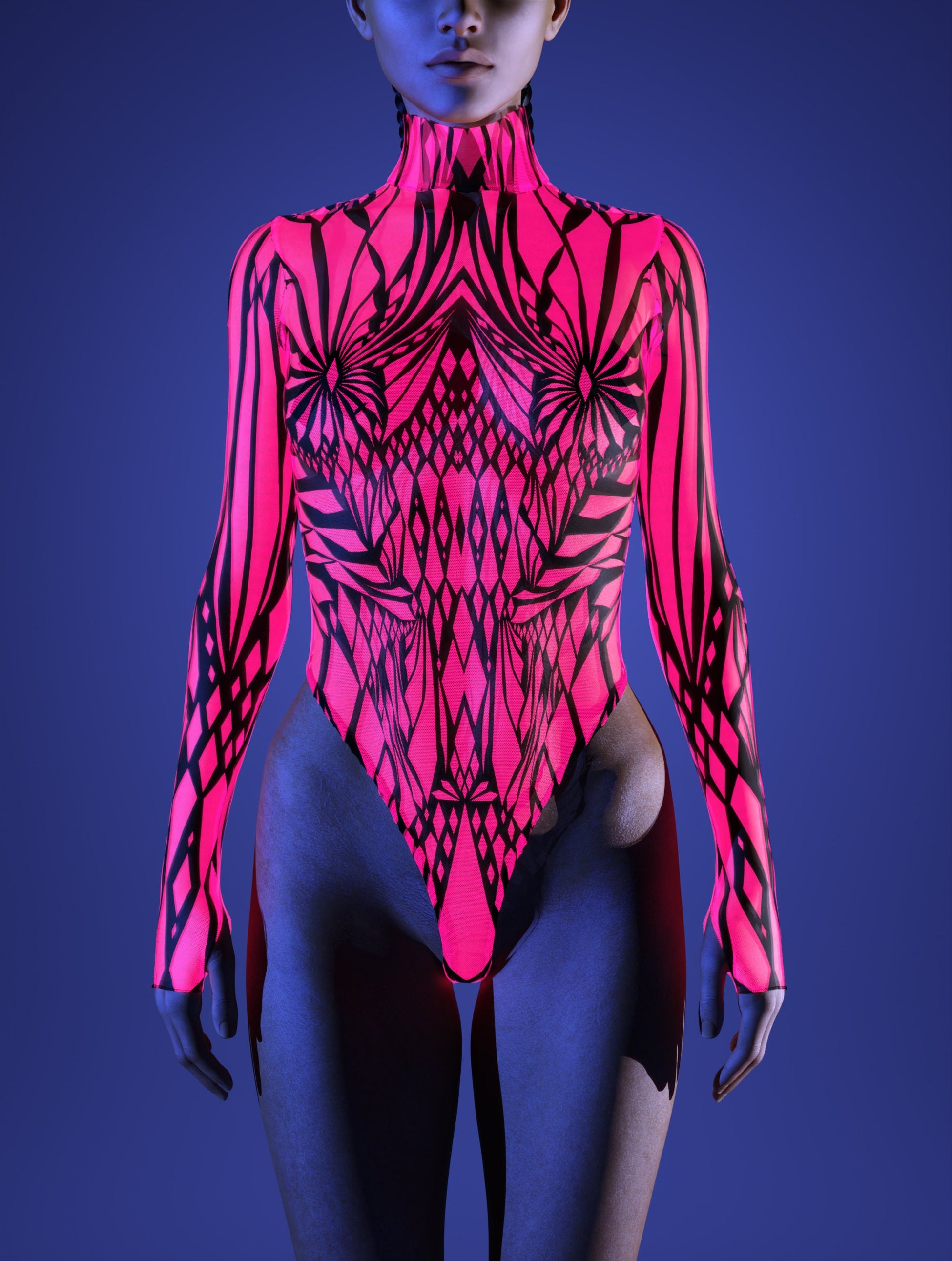 Ziona Mesh Back Zip Leotard 1