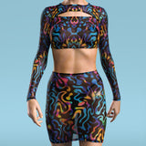 Jungle Zest Mesh Basic Skirt Set