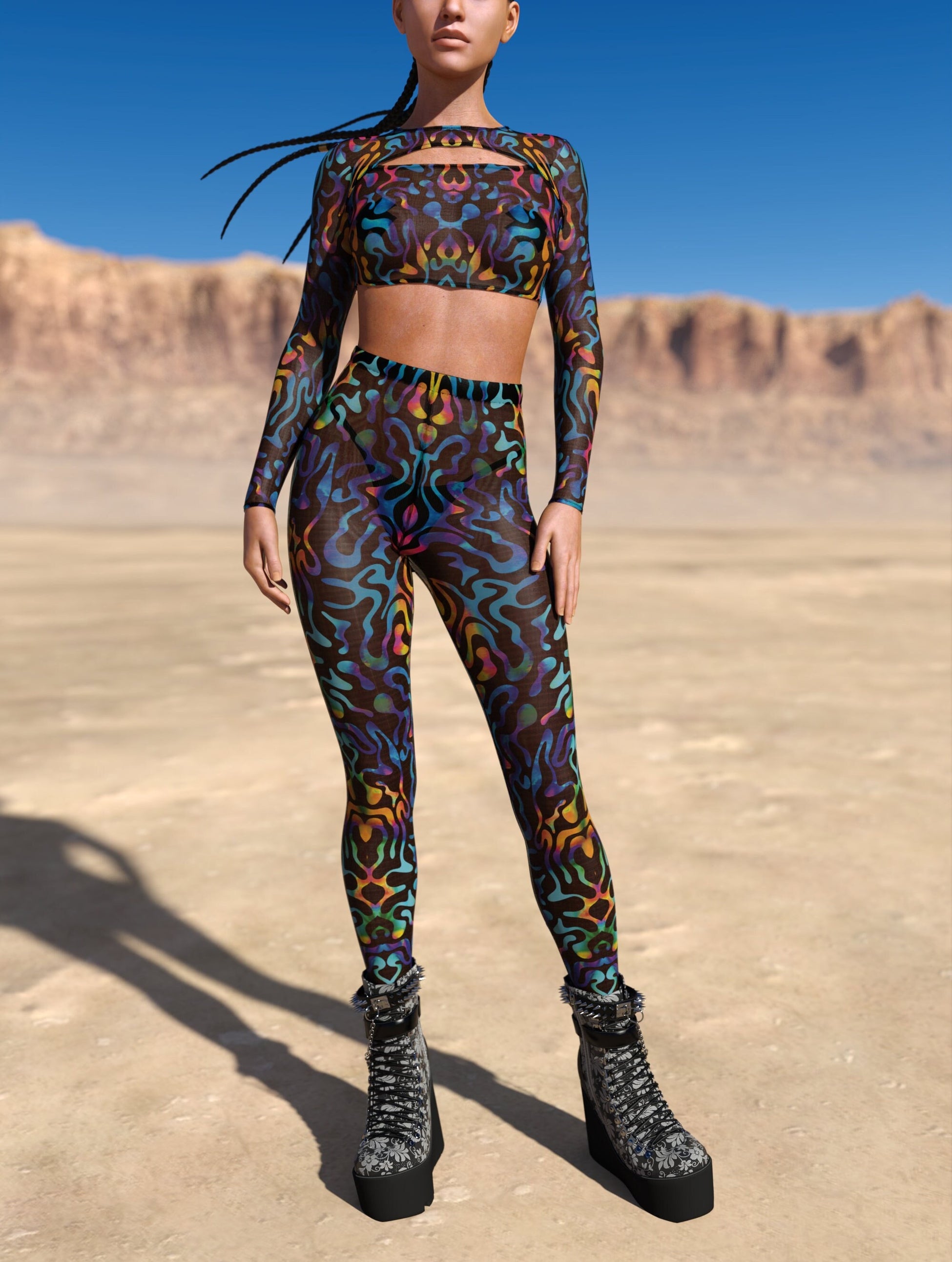Jungle Zest Mesh Leggings Set 2