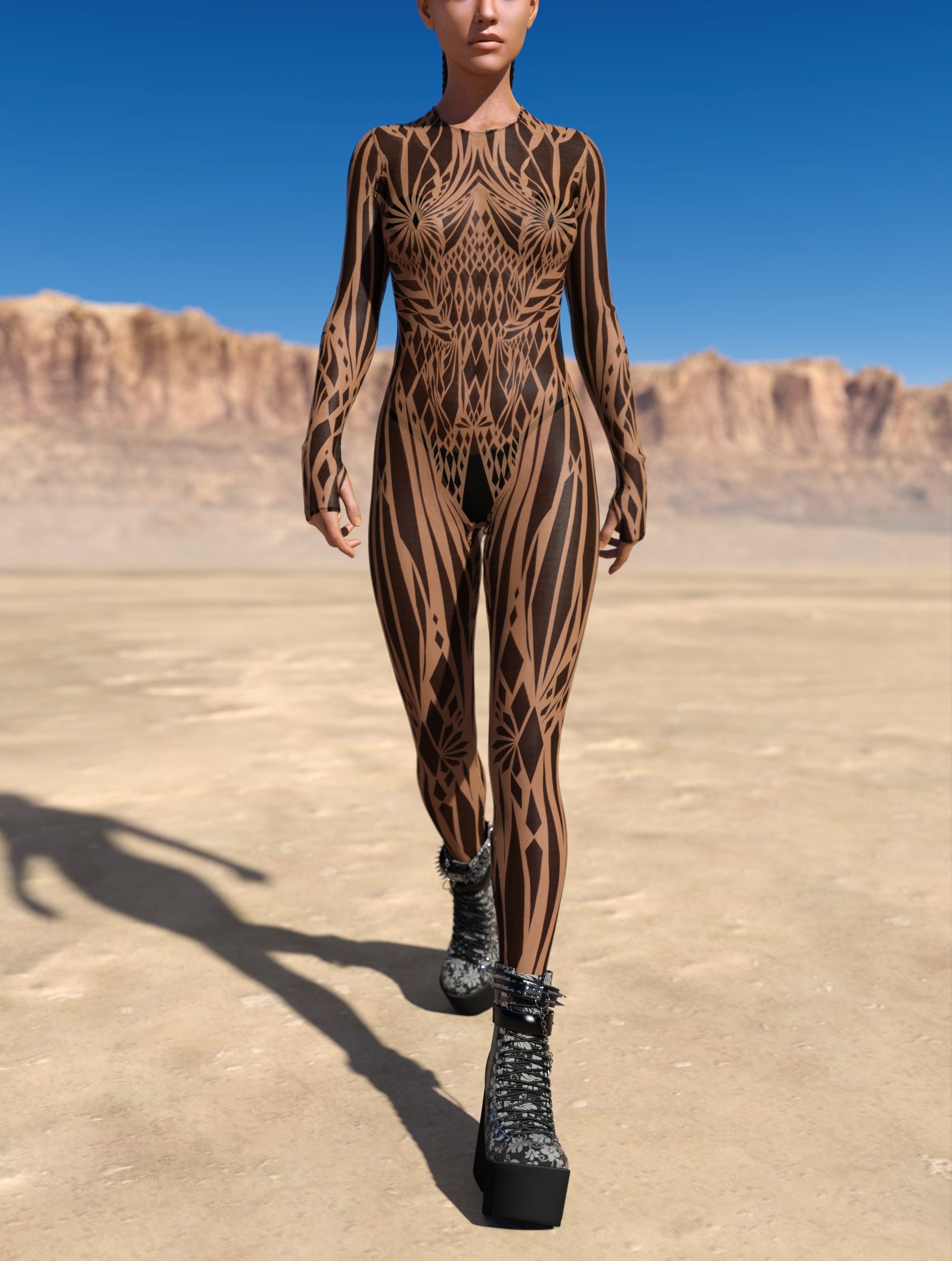 Ziona Nude Mesh Costume 2