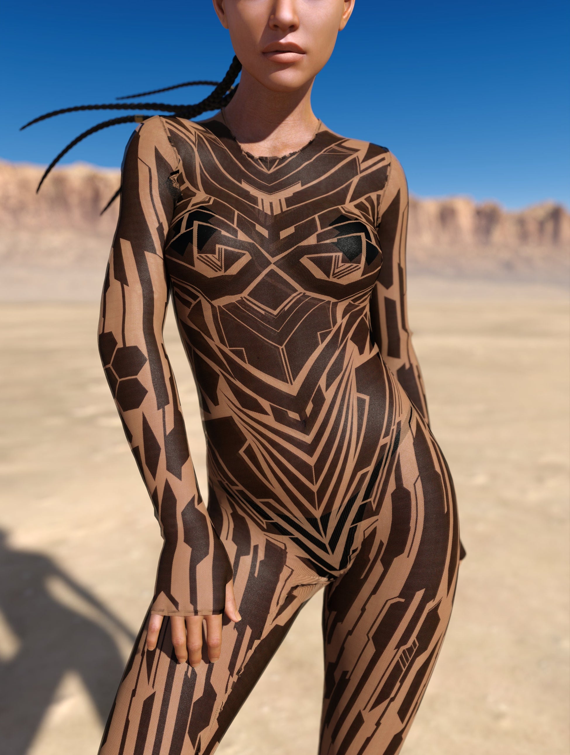 Fury Node Nude Mesh Costume 1