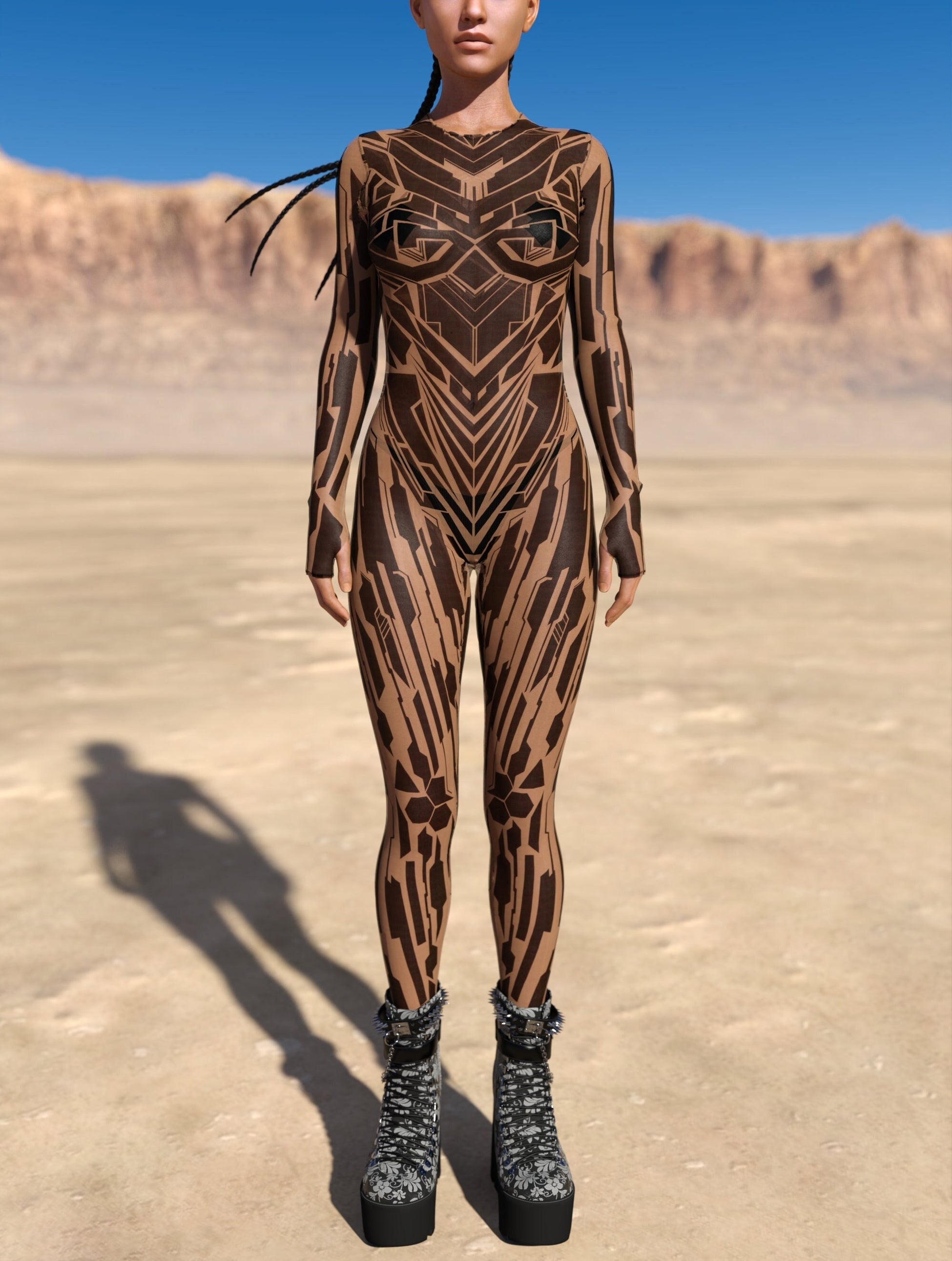 Fury Node Nude Mesh Costume 2