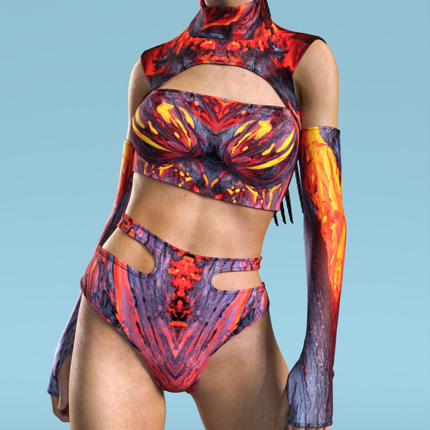 Women Phoenix Cutout Rave Set