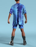 Agresly Blue Male Rave Shorts