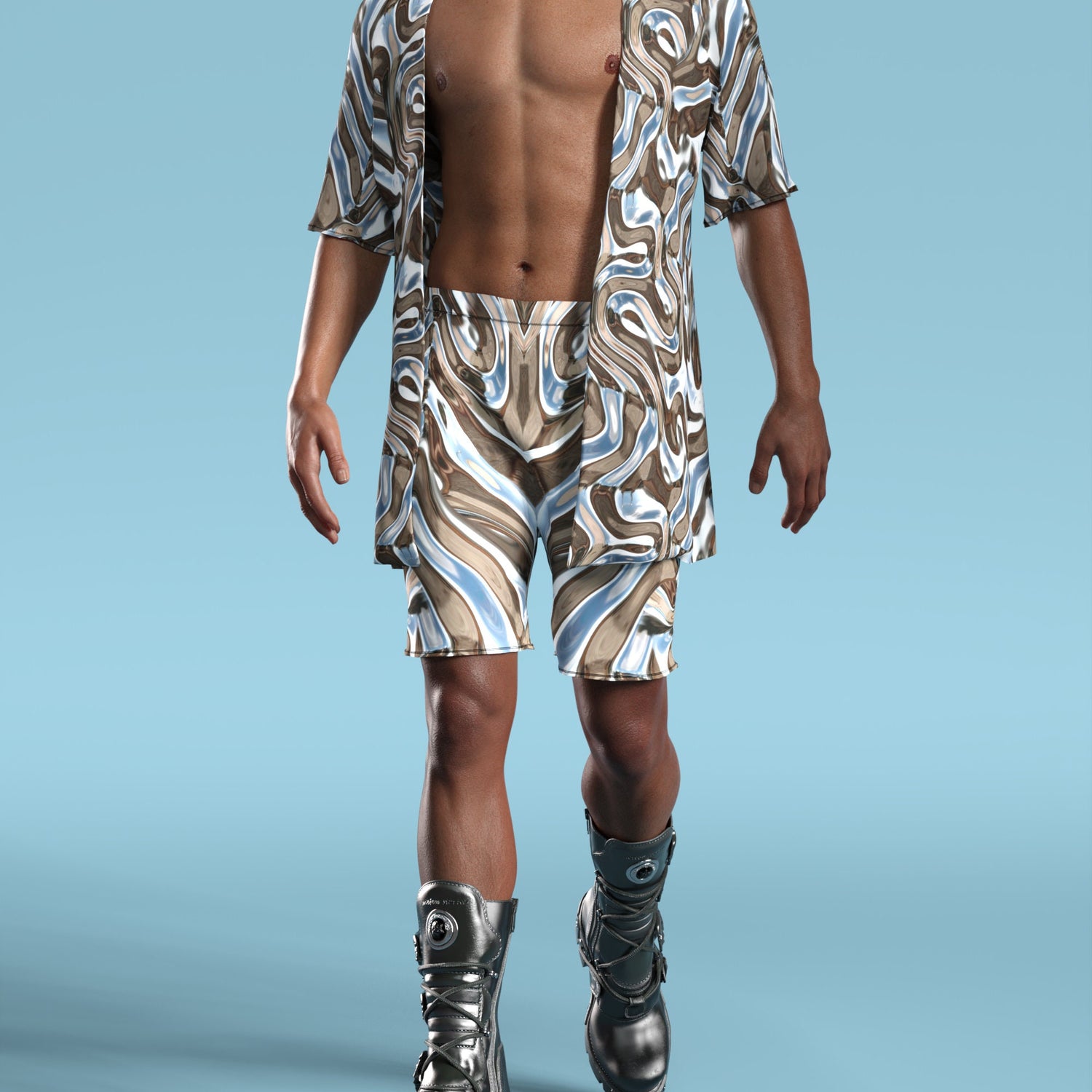 Mecha Vortex Male Rave Shorts 3